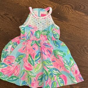 Floral Kids Dress with Lace Detail